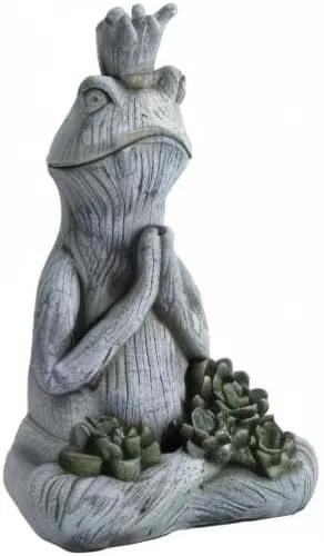 Large Garden Statue Yoga Frog Sustainable Eco-Friendly Solar Lights with LED Sustainability Sculpture Courtyard Balcony Home Decoration（20" Tall by GreenHaven Gardens