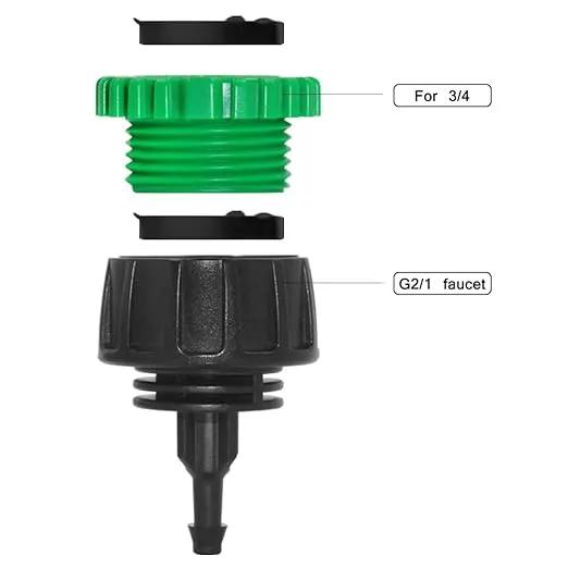 5 Pack Drip Irrigation Tubing Connectors,DanziX 1/4 Inch Drip Irrigation Tubing x 3/4 or G2/1 FHT Faucet Adapter,1/4 Inch Drip Irrigation Garden Hose Adapter by GreenHaven Gardens