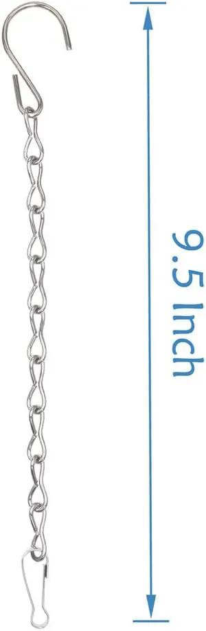 10 Pack 9.5 Inch Silver Hanging Chains for Hanging Bird Feeders, Bird Houses, Planters, Baskets, Birdbaths, Lanterns, Wind Chimes, Billboards, Signs and Ornaments by GreenHaven Gardens
