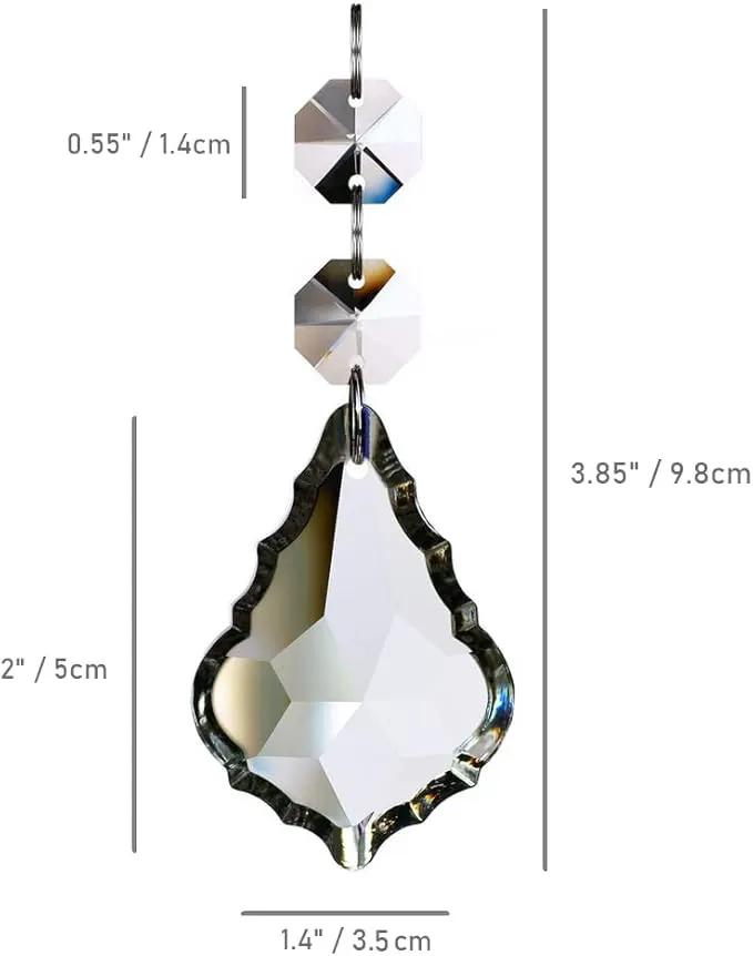 20pcs Crystal Chandelier Maple Leaf Prism Pendant Parts, 50mm Hanging Crystals Beads for Chandelier Wedding Decoration Clear by GreenHaven Gardens