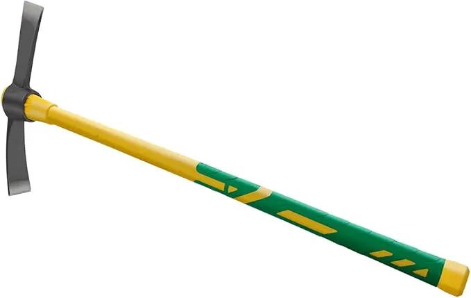 Cutter Mattock, 36" Heavy Duty Pick Axe with Forged Heat Treated Steel Blades Hoe for Weeding, Prying and Chopping, Digging Tool with Fiberglass Handle (36.3inch, Yellow) by GreenHaven Gardens