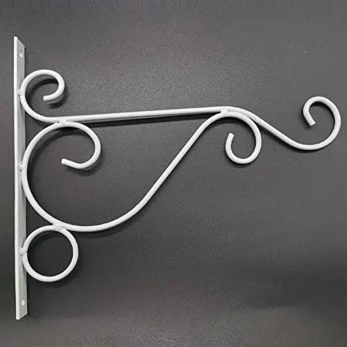 TIHOOD 4PCS Metal Plant Bracket Iron Wall Mount Lanterns Hangers for Hanging Bird Feeders, Lanterns, Wind Chimes, Planters, Outdoor Decoration Hooks (White) by GreenHaven Gardens
