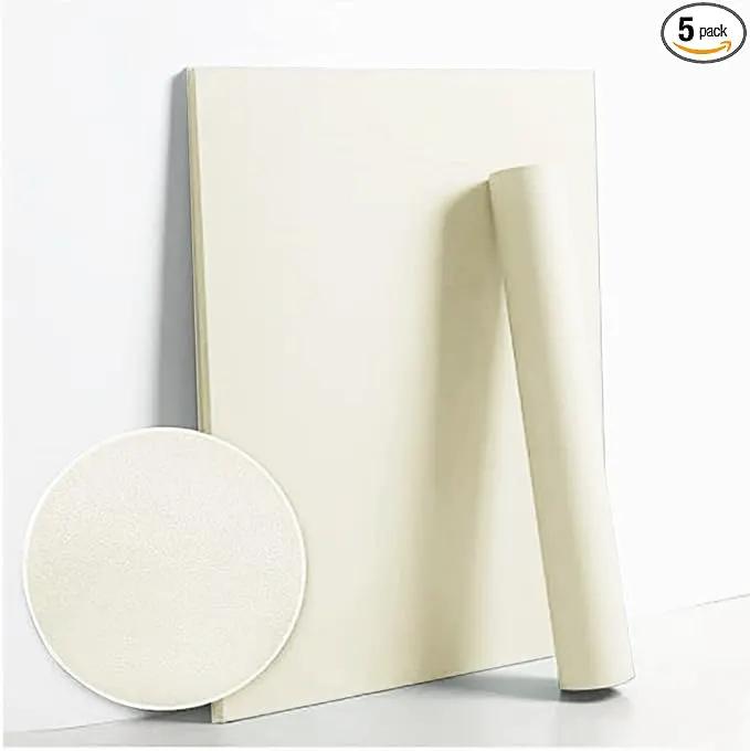 Dimoon 590''x17.7'' White Peel and Stick Wallpaper Contact Paper Modern Self Adhesive Wall Paper Removable Renter Friendly Textured Solid Color Shelf Cabinet Vinyl Roll (590''x17.7'',Cream White) by GreenHaven Gardens
