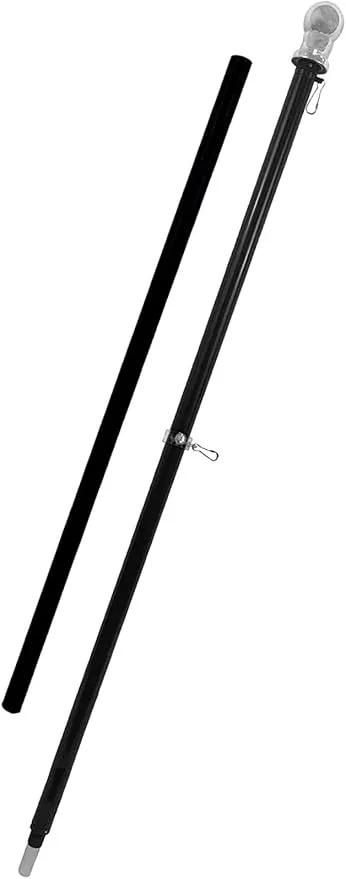 Flag Pole Tangle Free Spinning 6 Ft Flagpole by Grace Alley - Wind Resistant and Rust Proof Black Aluminum for American Flags - Residential and Commercial Grade Durability for Home and Garden and Yard by GreenHaven Gardens