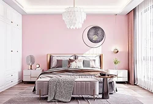 Dimoon 236''x17.7'' Pink Peel and Stick Wallpaper Contact Paper Modern Self Adhesive Wall Paper Removable Renter Friendly Textured Solid Color Shelf Cabinet Vinyl Roll (236''x17.7'',Light Pink) by GreenHaven Gardens