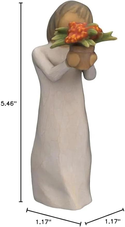 Willow Tree Little Things That Make a Big Difference, Figure Holds Milkweed Plant for Monarch Butterflies, Thank You for Volunteers, Essential Workers, Gardeners, Sculpted Hand-Painted Figure by GreenHaven Gardens