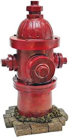 Design Toscano Dog's Second Best Friend Fire Hydrant Pee Post Indoor/Outdoor Statue, Set of Two Medium, 14 Inch Tall, Cast Stone Resin, Red Finish by GreenHaven Gardens