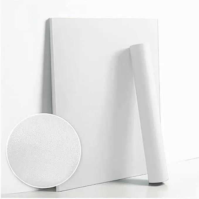 Dimoon 236''x17.7'' White Thicken Peel and Stick Wallpaper Contact Paper Modern Self Adhesive Wall Paper Removable Renter Friendly Textured Solid Color Vinyl Roll (236''x17.7'',White Thicken) by GreenHaven Gardens