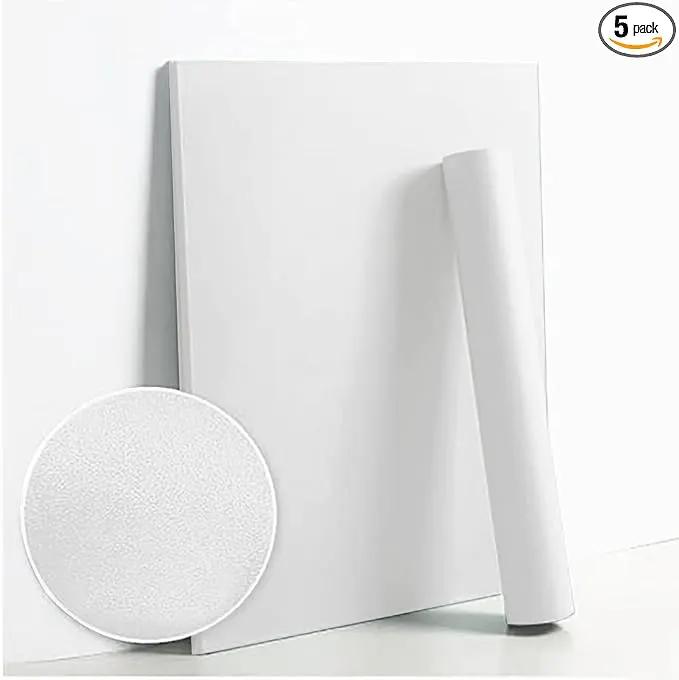 Dimoon 236''x23.6'' White Thicken Peel and Stick Wallpaper Contact Paper Modern Self Adhesive Wall Paper Removable Renter Friendly Textured Solid Color Shelf Vinyl Roll (236''x23.6'',White Thicken) by GreenHaven Gardens