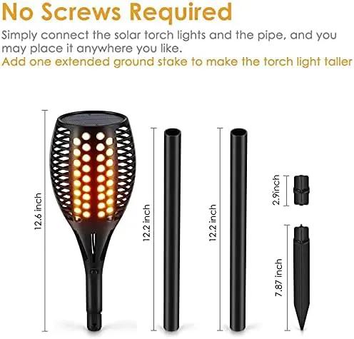 Aityvert Upgraded Larger Solar Torch Lights, Waterproof Outdoor Dancing Flames Lights, Flickering Flames Garden Light, Landscape Decoration Pathway Patio Lights 43" 96 LED (2 Pack) by GreenHaven Gardens
