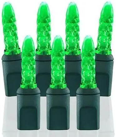 Pro Christmas M5 LED Holiday Lights - 70 Bulbs, 23.3ft - Professional Grade Indoor Outdoor Diamond Cut Sparkle Light Strings for Home Decorations and Christmas Trees - Green by GreenHaven Gardens