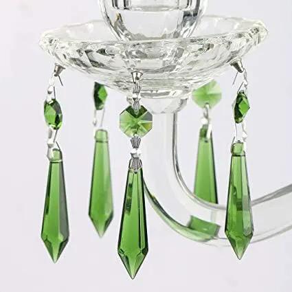 HDCRYSTALGIFTS 25pcs 55mm Green Crystal Icicle Pendant Chandelier Prisms Drops Lamp Candle Holders Curtain DIY Parts by GreenHaven Gardens