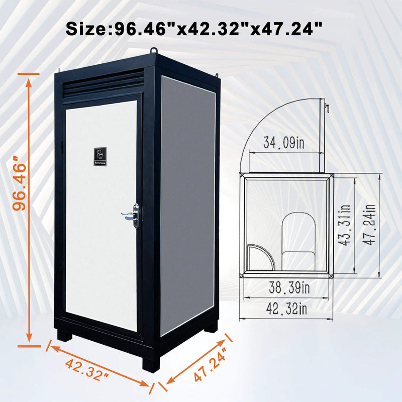42-Inch One-Person Portable Outdoor Toilet Cabin With Light, Sink And Vent Fan (SAK45672) by SAKSBY WHOLESALE