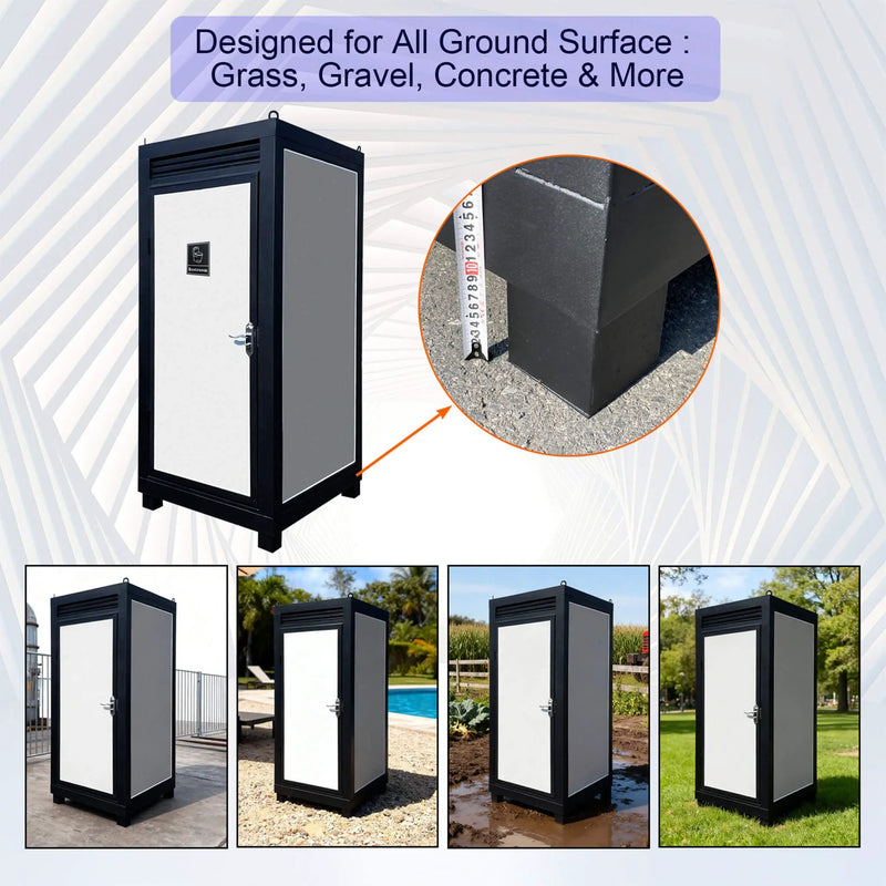 42-Inch One-Person Portable Outdoor Toilet Cabin With Light, Sink And Vent Fan (SAK45672) by SAKSBY WHOLESALE