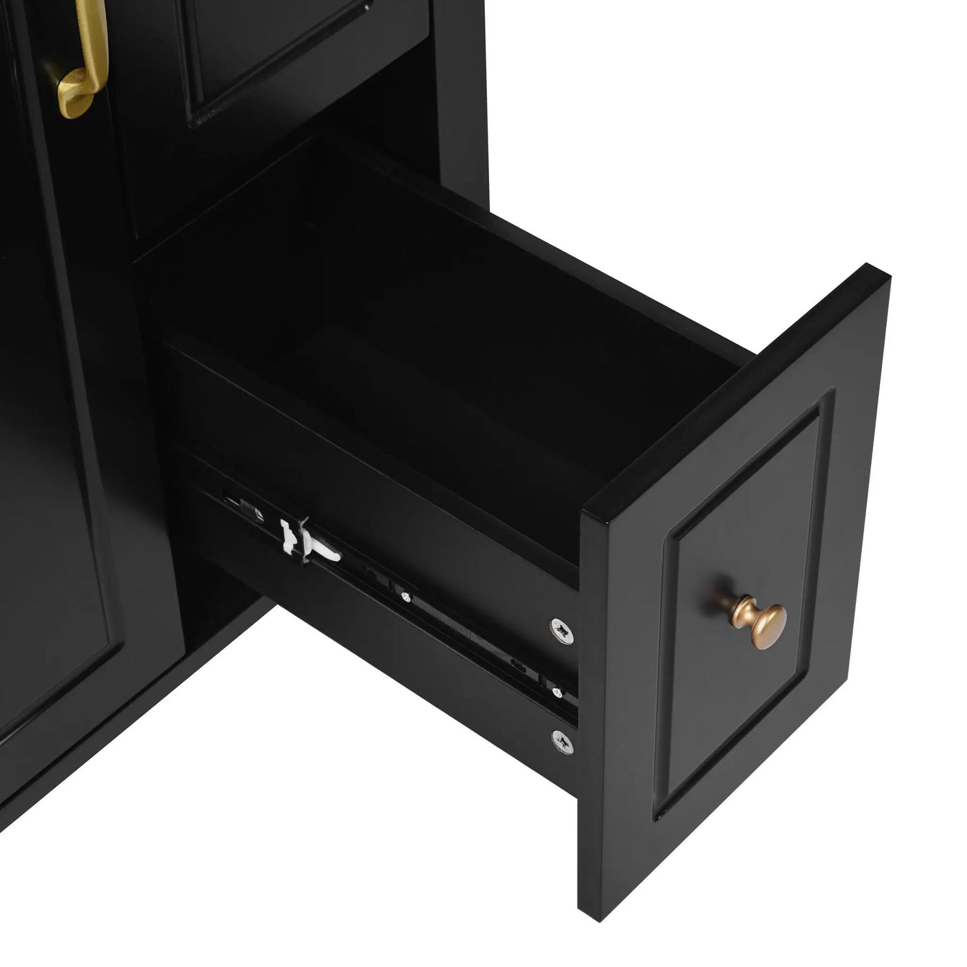 Elegant Bathroom Vanity With Ceramic Sink, Soft Close Doors And Drawers, Double Storage Racks by HouseOfZazla