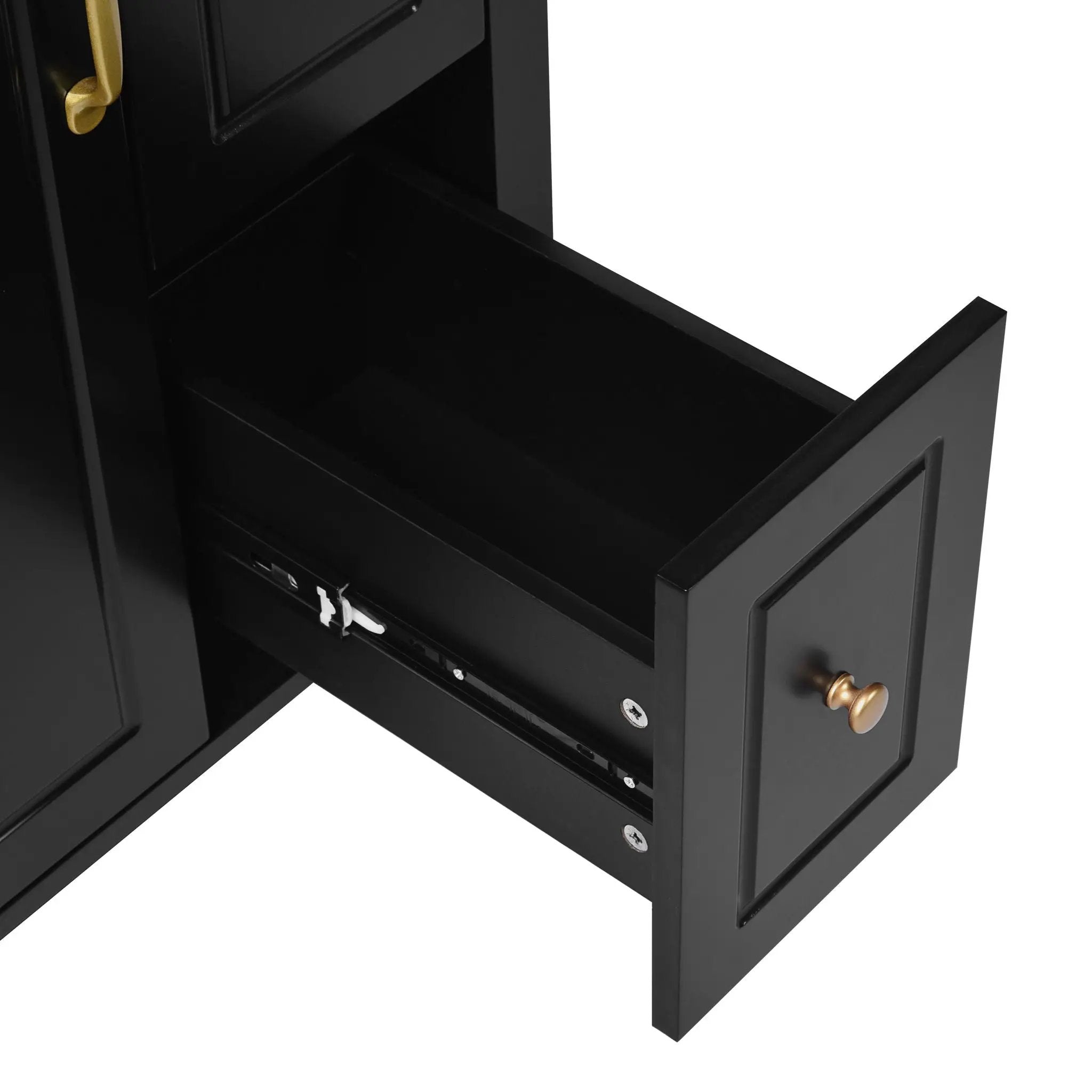 Elegant Bathroom Vanity With Ceramic Sink, Soft Close Doors And Drawers, Double Storage Racks by HouseOfZazla