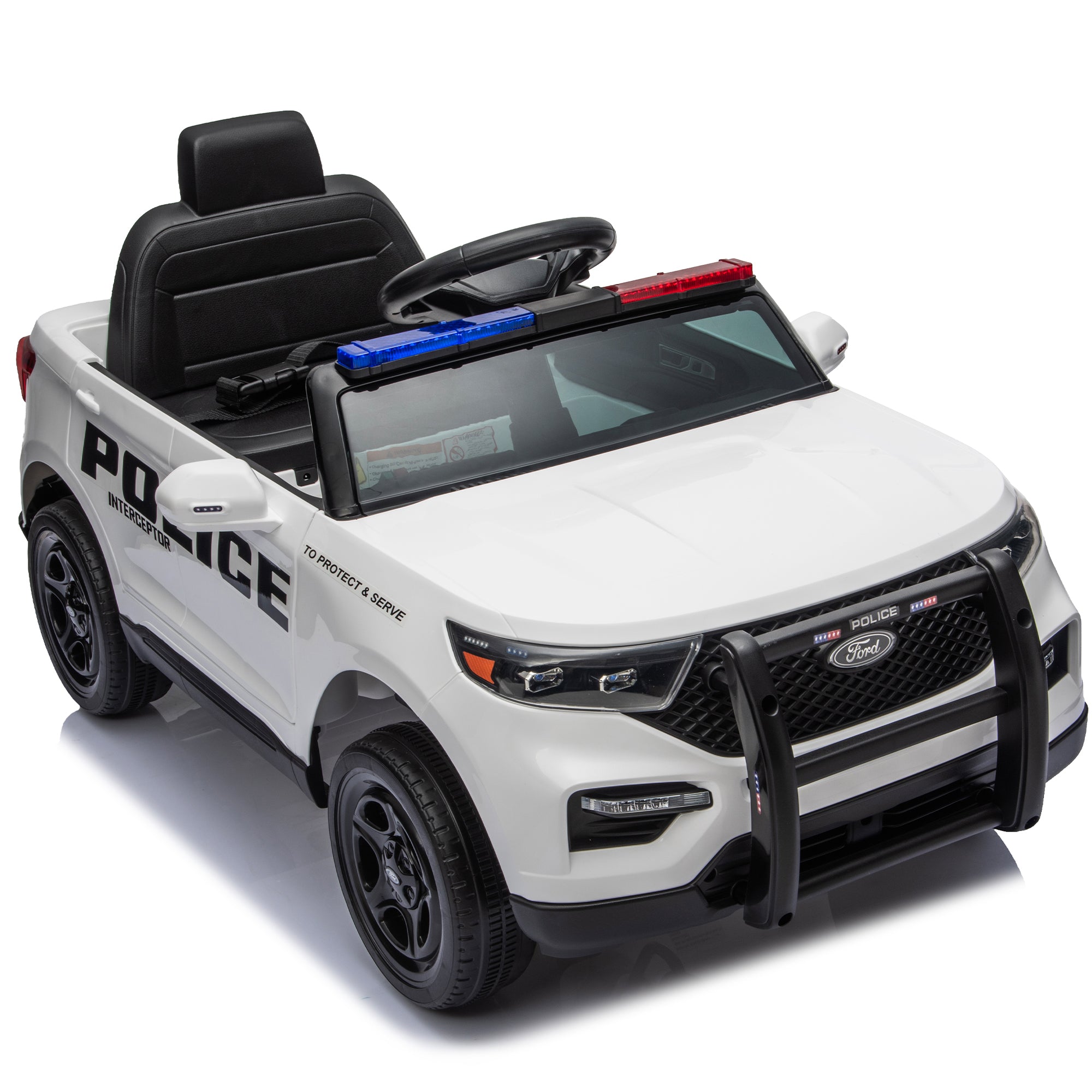 Licensed Ford Police 12V Ride-On Truck with Parental Remote Control by HouseOfZazla