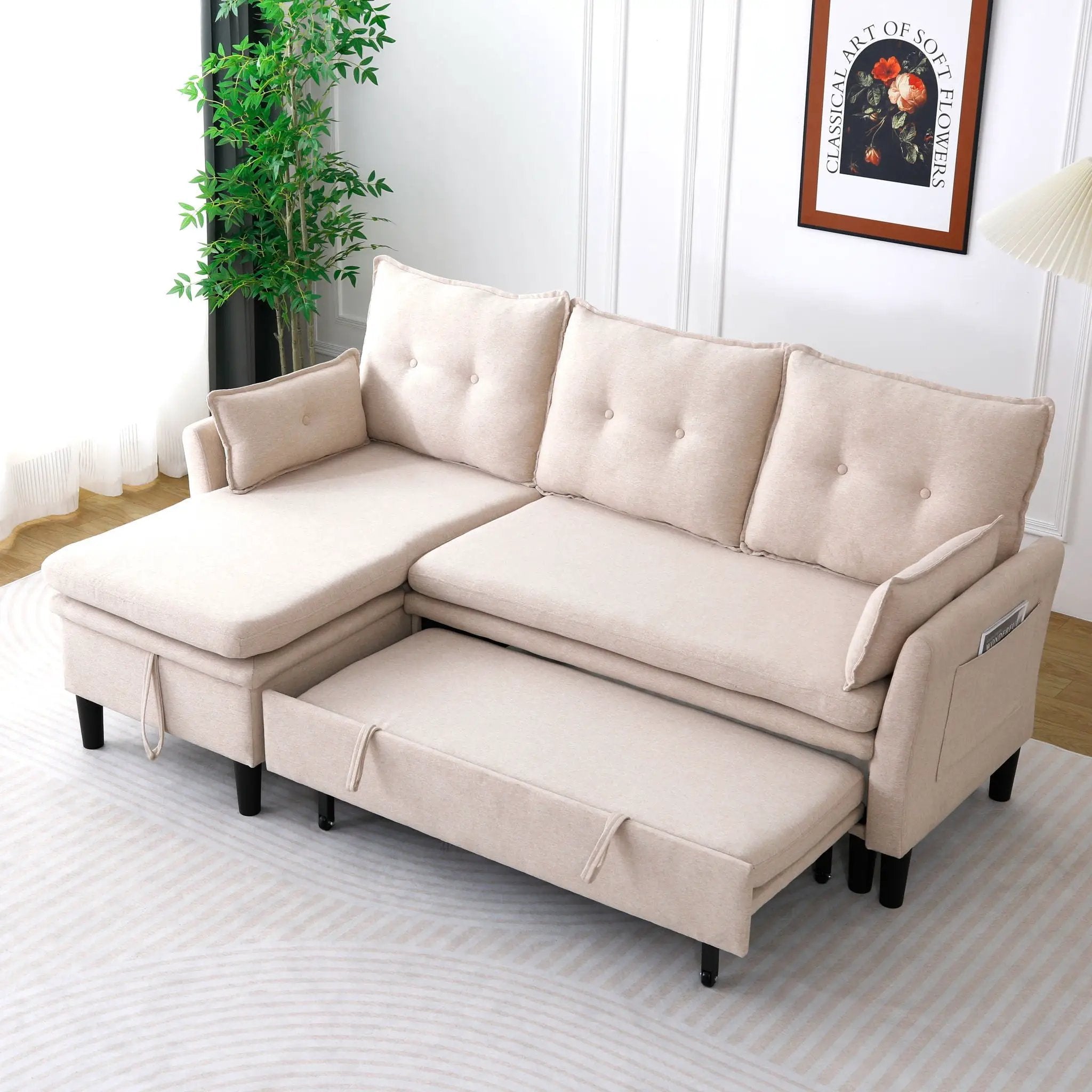 L-Shaped Reversible Chaise Sectional Sofa With Storage by HouseOfZazla