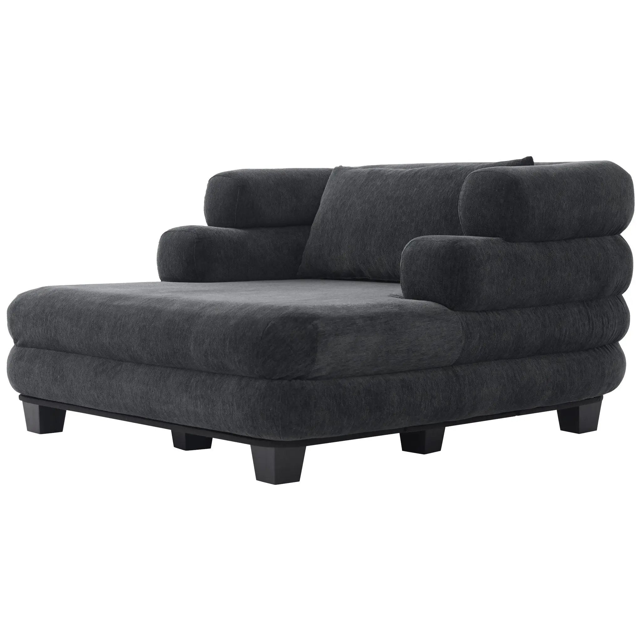 Oversized Chaise Lounge Sofa Bed with Deep Seat and Layered Armrests by HouseOfZazla