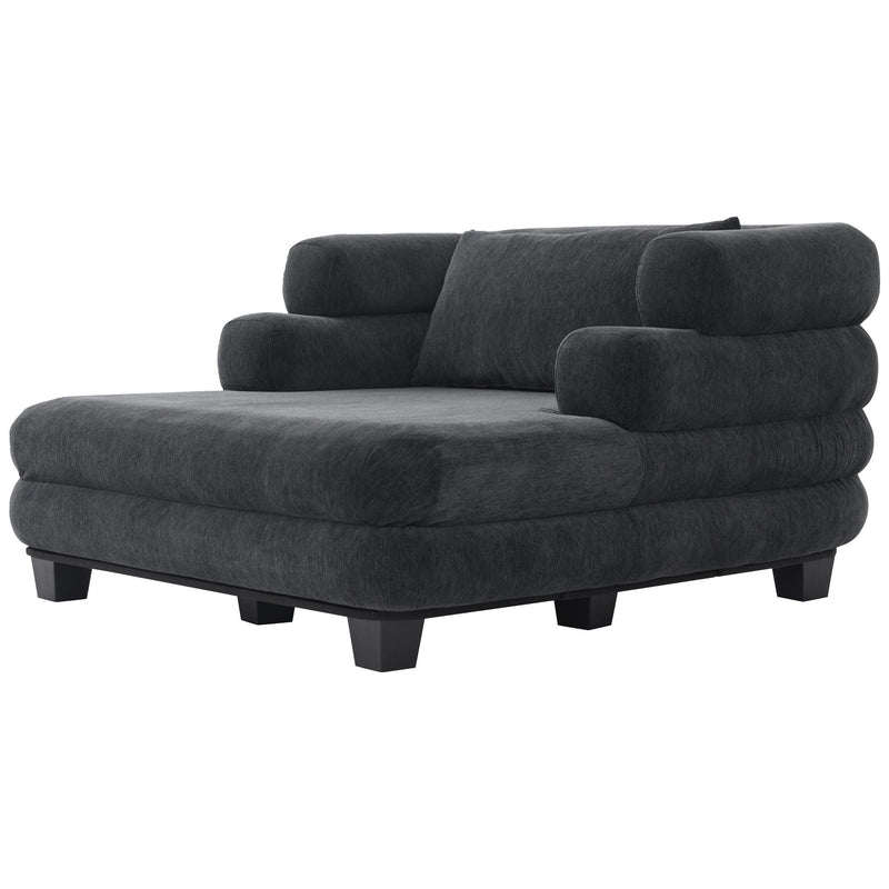 Oversized Chaise Lounge Sofa Bed with Deep Seat and Layered Armrests by HouseOfZazla