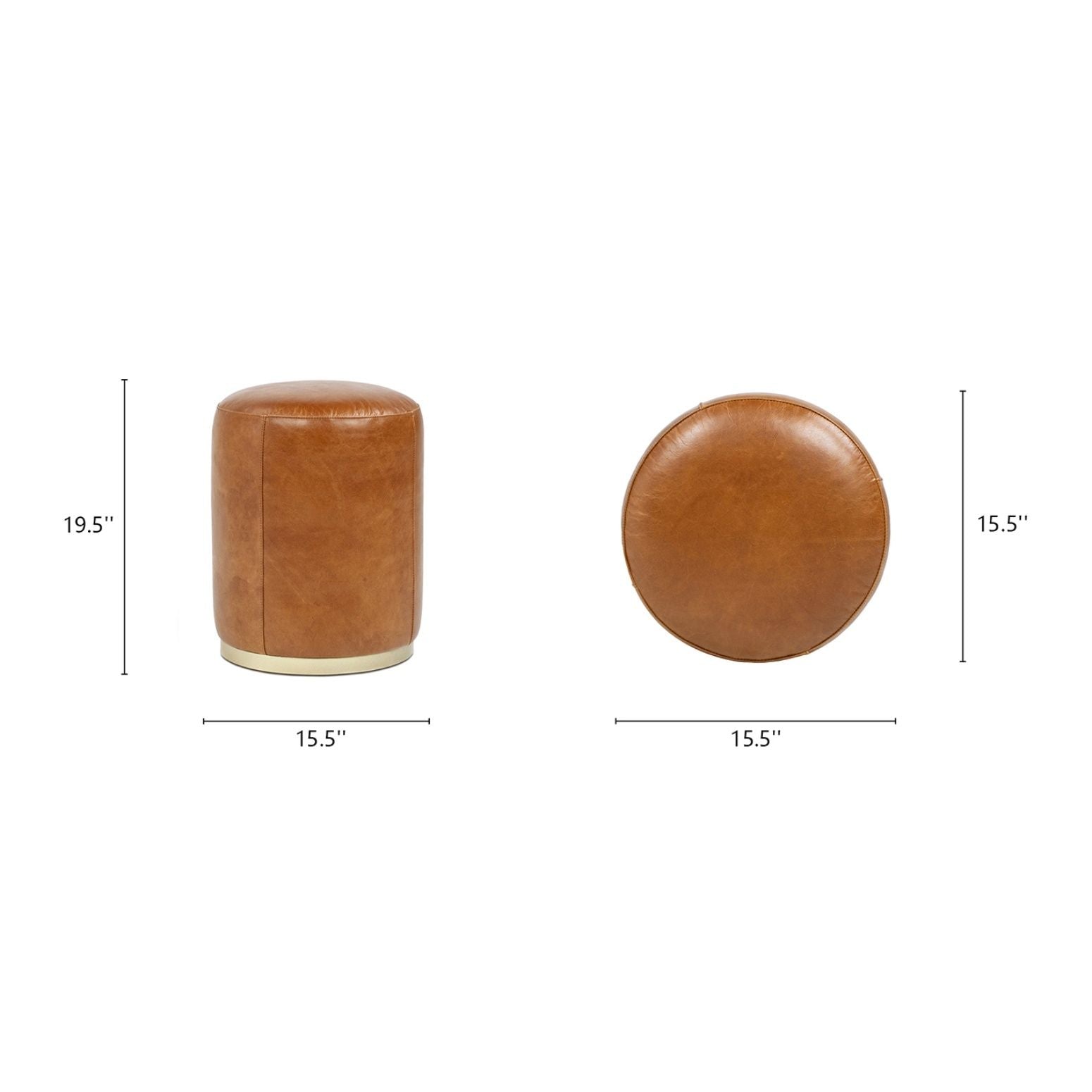 Nico - Round Ottoman Stool - Brown by HouseOfZazla