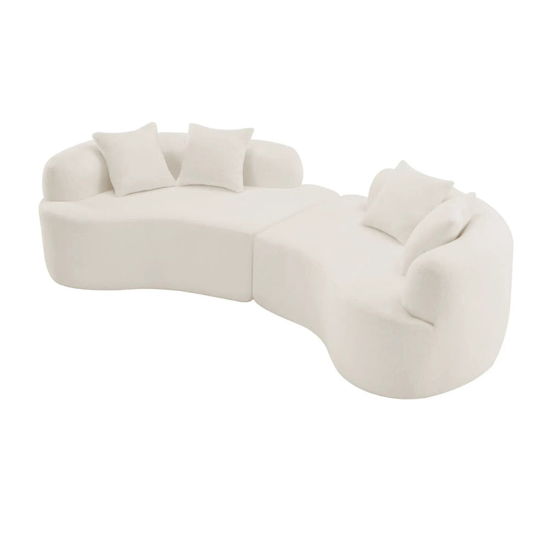 Curved 4 Seater Full Compression Sponge Sofa by Unique Piece Furniture