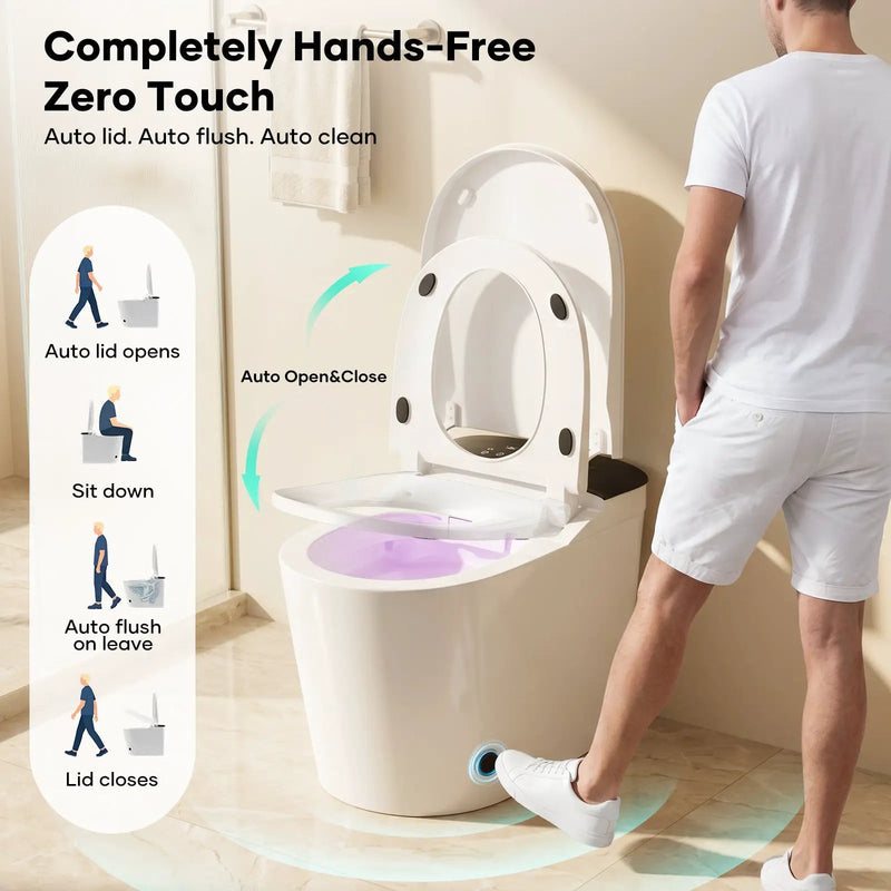 Fully Intelligent Toilet Household Fully Automatic Flip Cover by HouseOfZazla