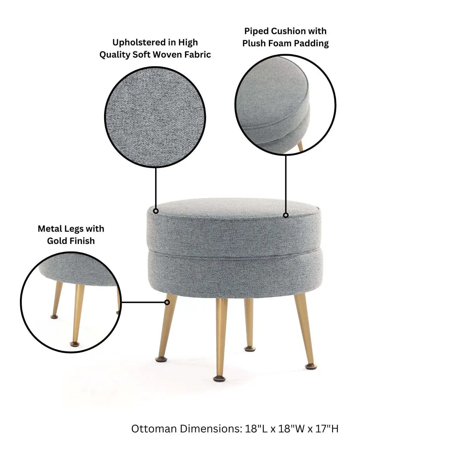 Bailey - Upholstered Accent Ottoman