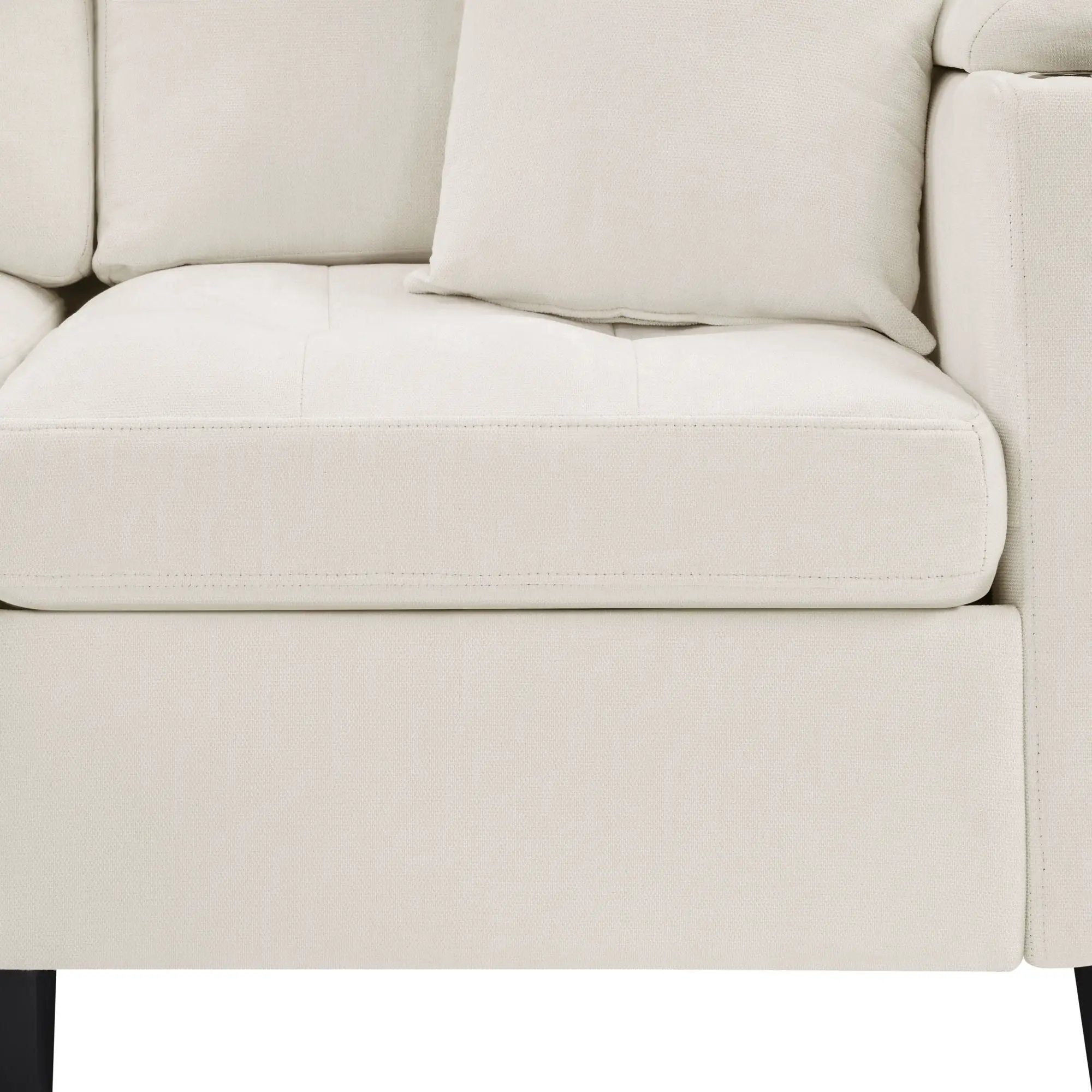 U Shaped Sectional Sofa, Corner Living Room Couch With Built In Cup Holders, Storage, USB Ports by HouseOfZazla