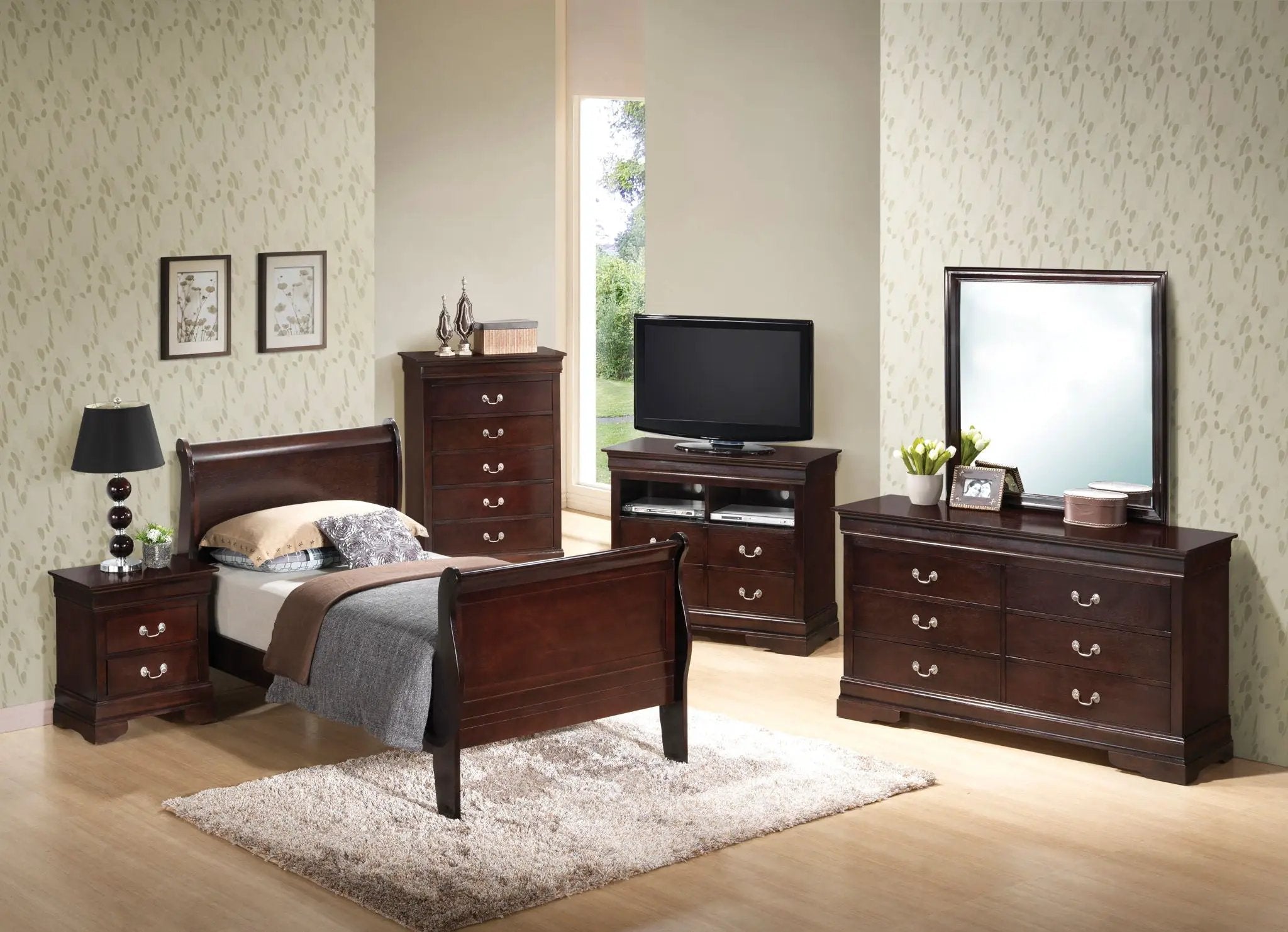 Louis Phillipe - Panel Sleigh Bed by HouseOfZazla