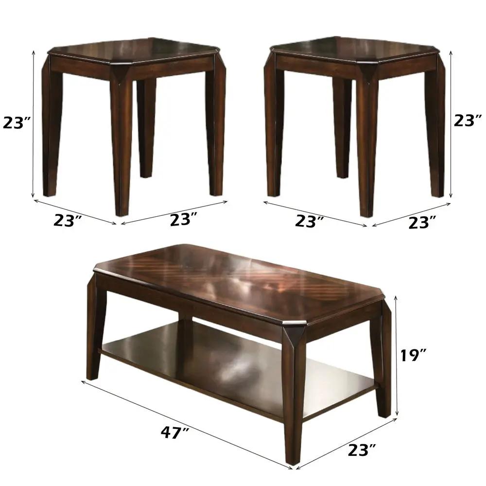 Docila - 3 Piece Coffee & End Set - Walnut by Unique Piece Furniture