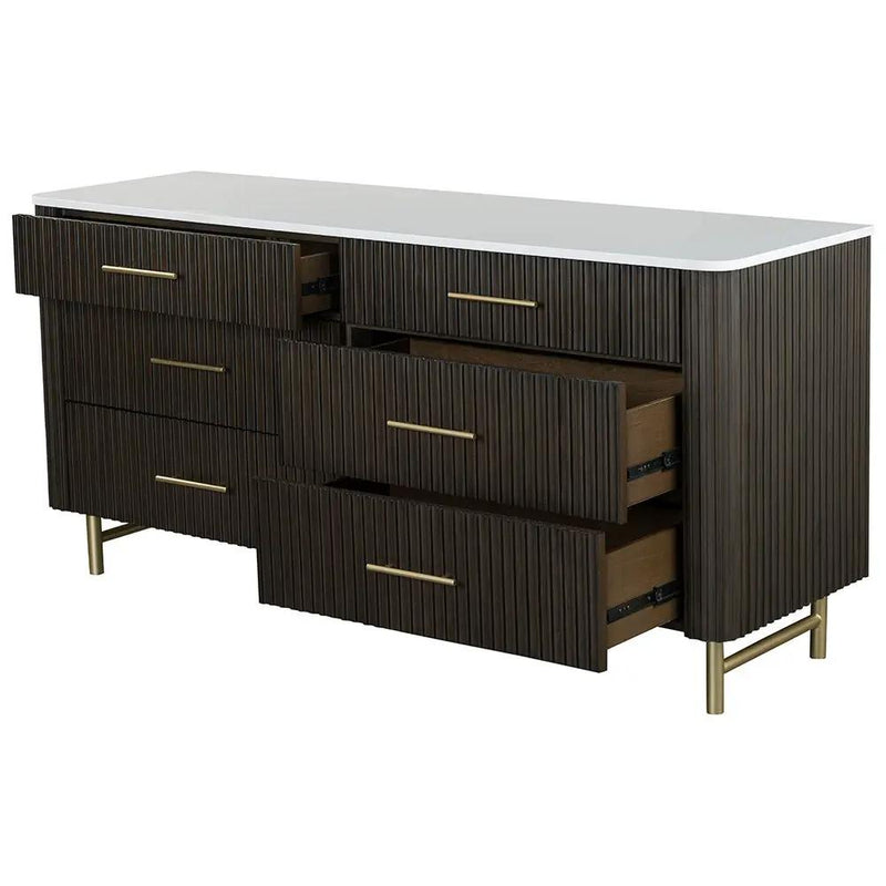 Clayten - Dresser - Marble Top & Espresso by Unique Piece Furniture