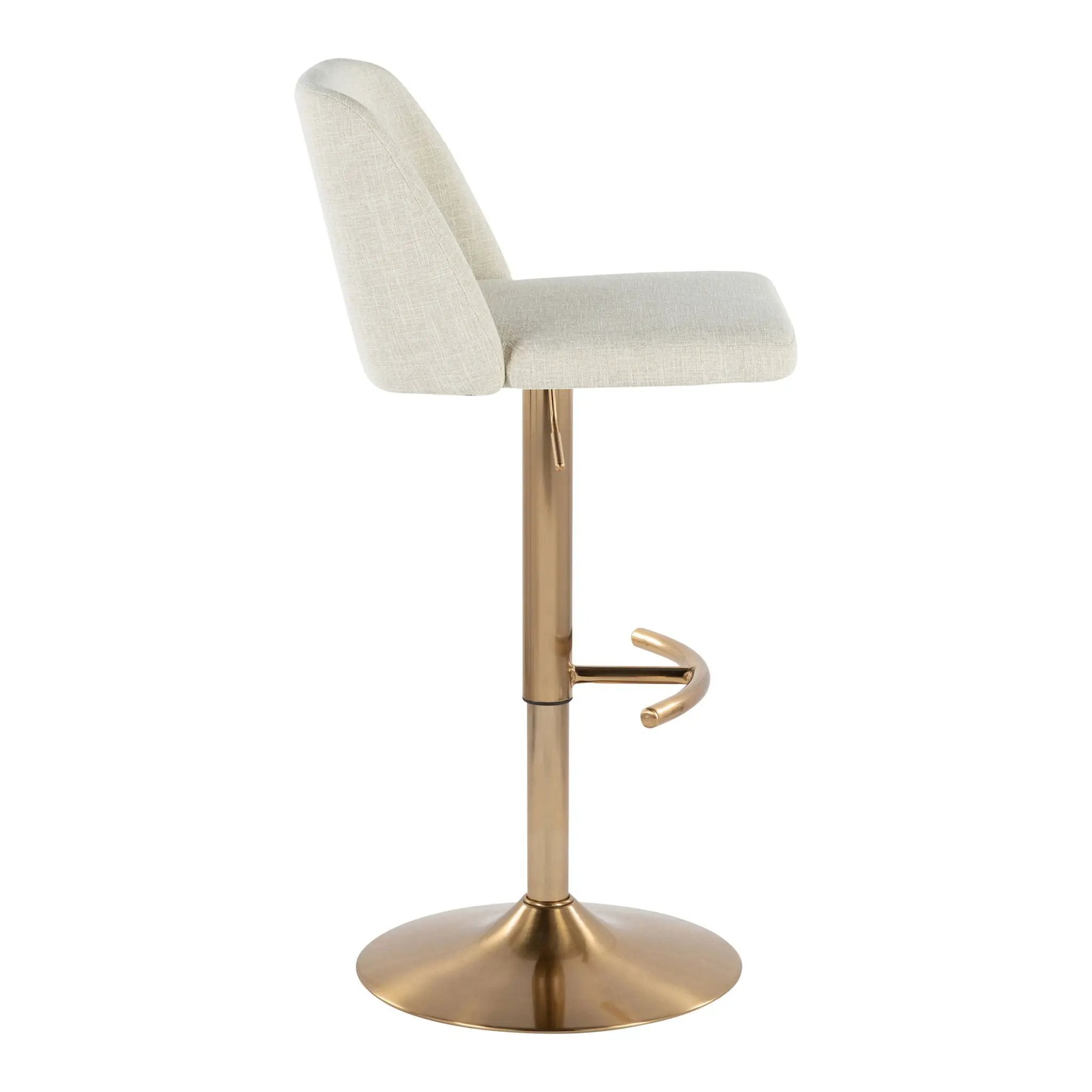Toriano - Contemporary Adjustable Barstool Swivel With Rounded T Footrest (Set of 2) by HouseOfZazla