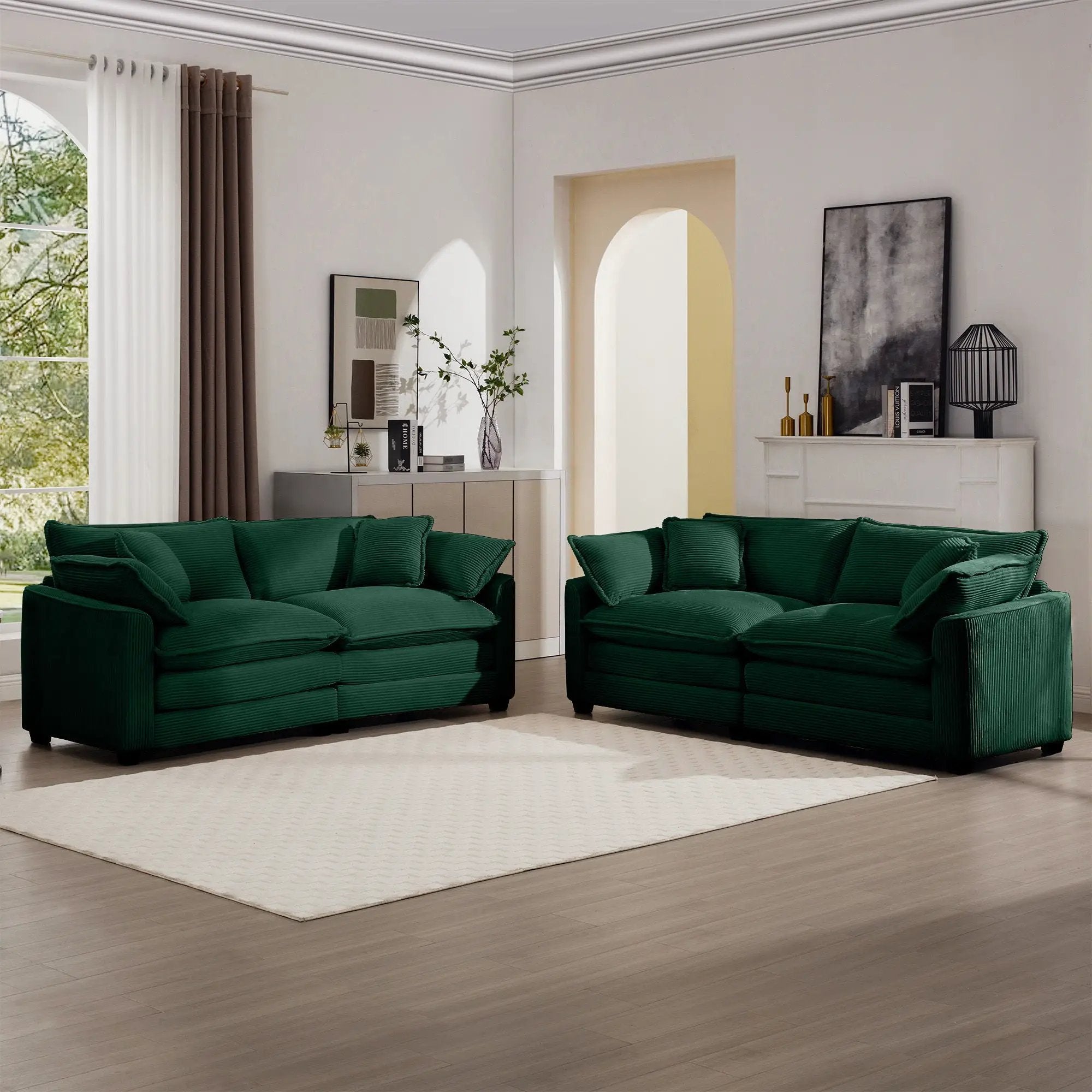 Elegant Oversized Sectional Sofa Set With Deep Seats And Flexible Layout by HouseOfZazla