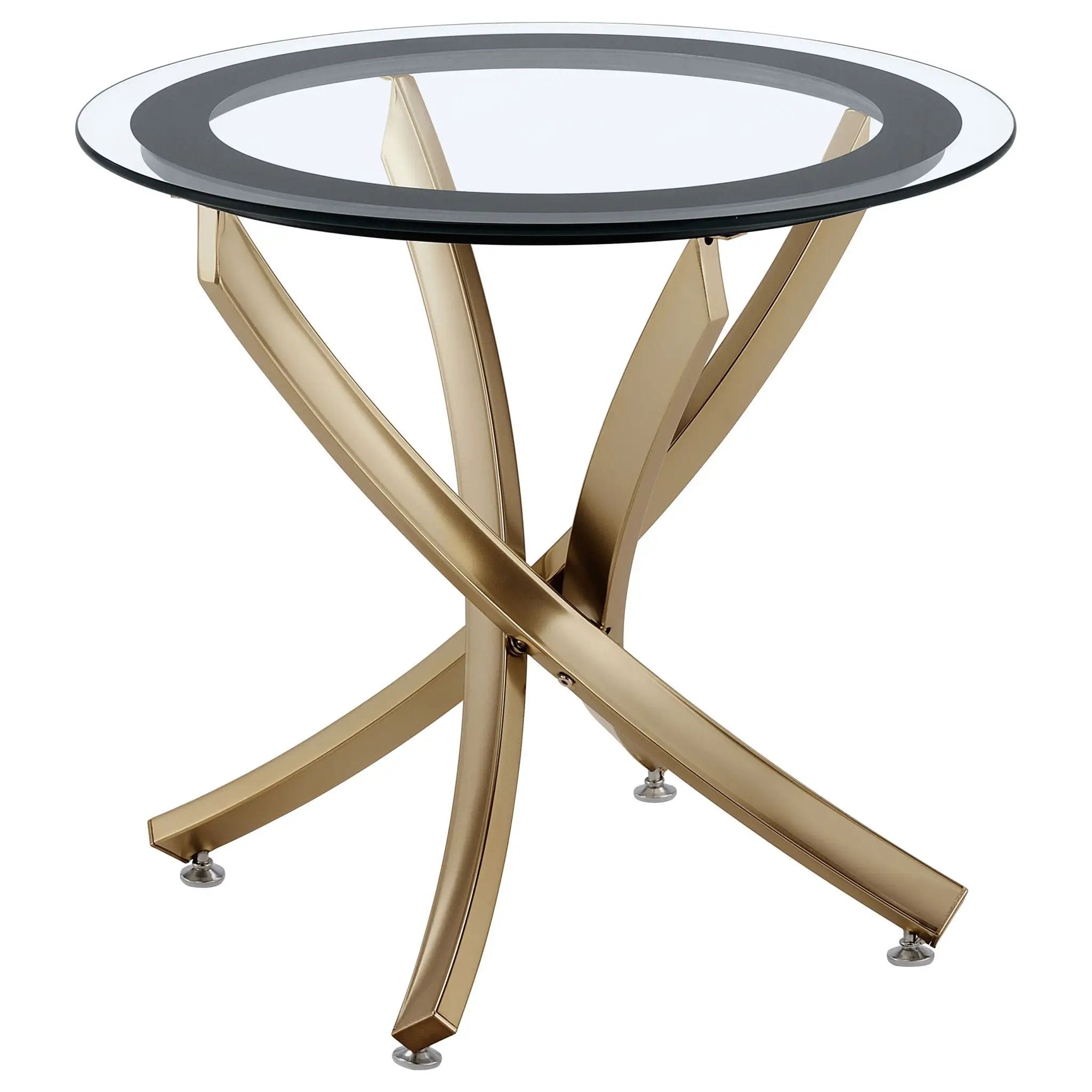 Brooke 2-piece Round Coffee and End Table Set Rose Brass by Unique Piece Furniture