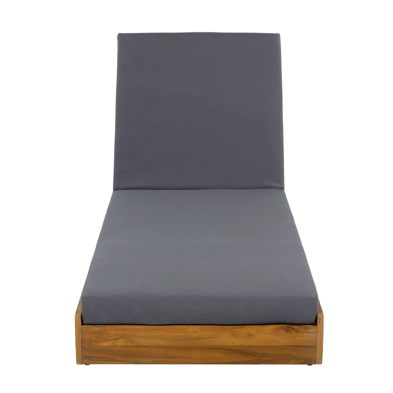Lounge Chaise Set - Acacia Wood with Water-Resistant Cushions by HouseOfZazla