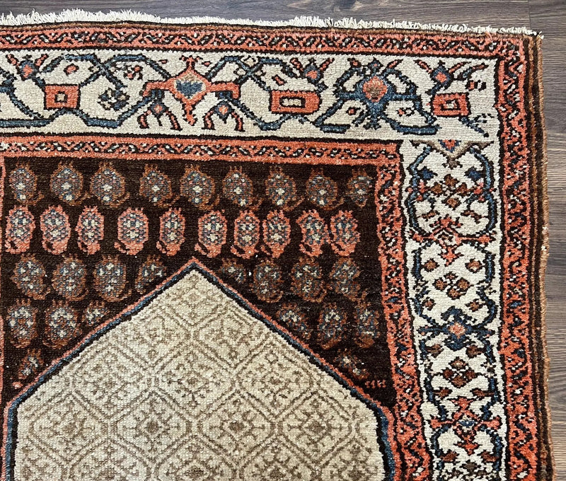 Rare Persian Tribal Runner Rug 3.5 x 10, Sarab Serab Kalegy Carpet, Antique 1920s Collectible Geometric Medallion Oriental Wool Runner, Hand Knotted, Camel Hair Color by Jewel Rugs