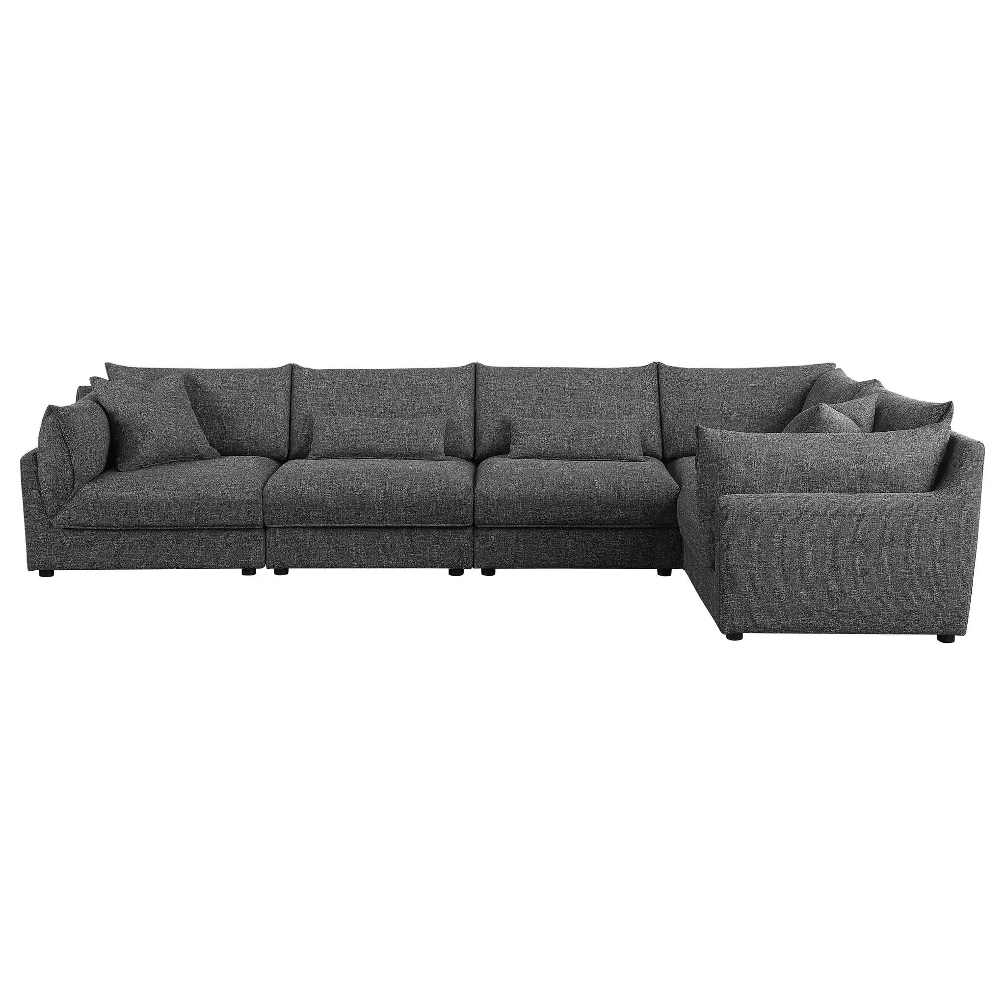 Sasha 5-piece Upholstered Modular Sectional Barely Black by Unique Piece Furniture