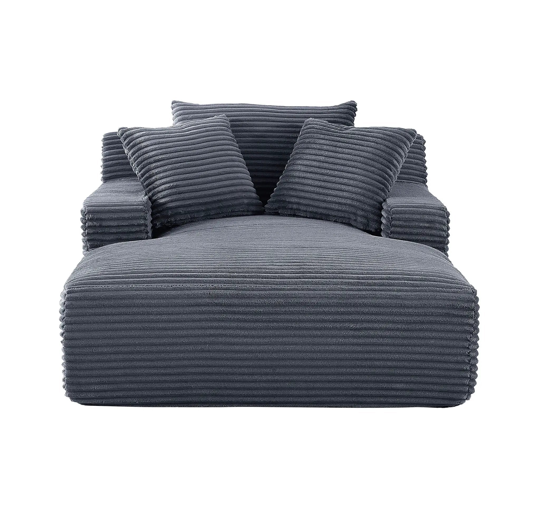 Cloudline - Oversized Chaise Lounge, Modern Comfy Couch With Full Foam Cushioning, Cozy Sleeper Sofabed by HouseOfZazla