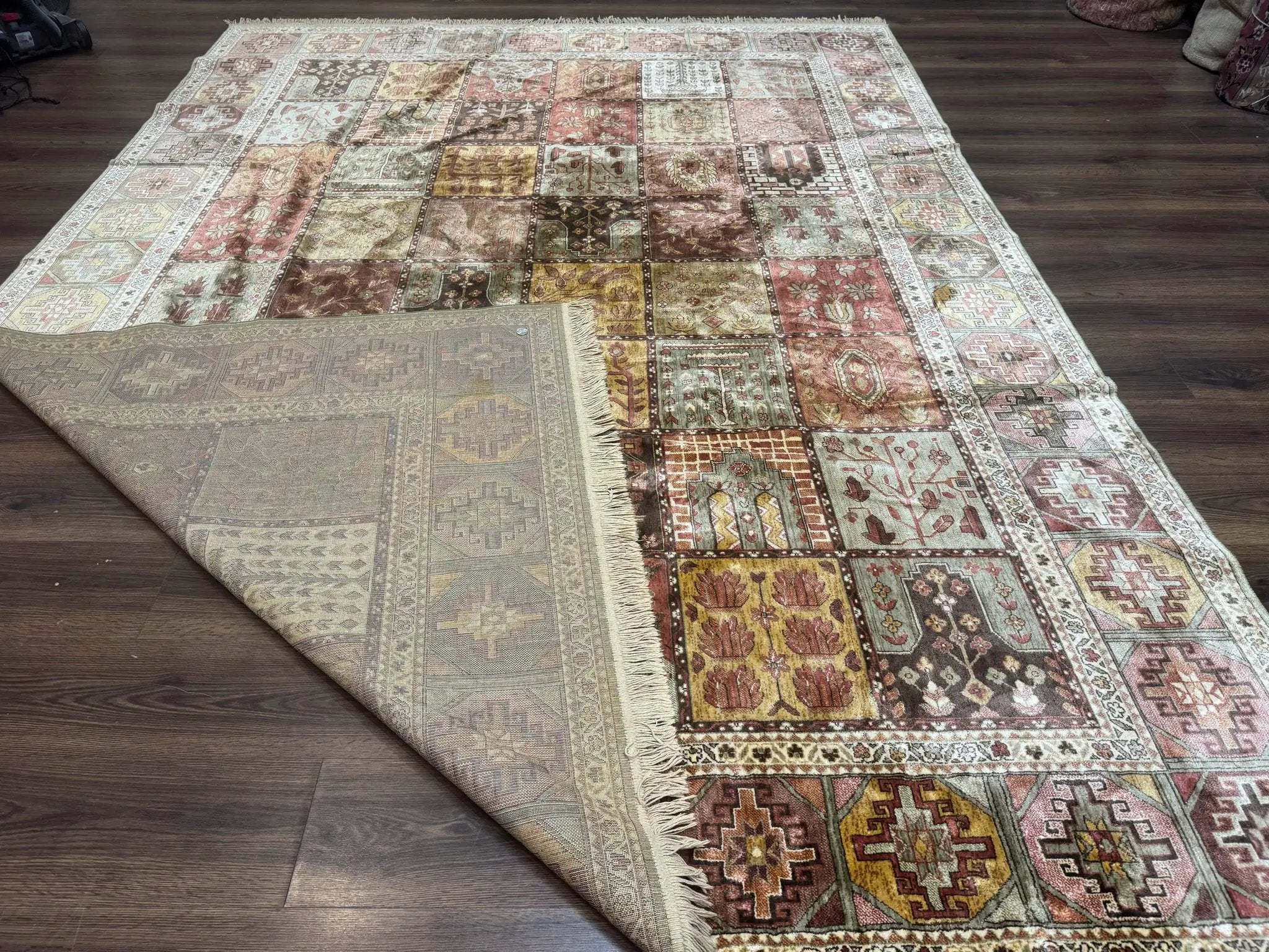Panel Design Rug 8 x 10.6, Oriental Carpet, Belgium Power Loomed Rug by Jewel Rugs