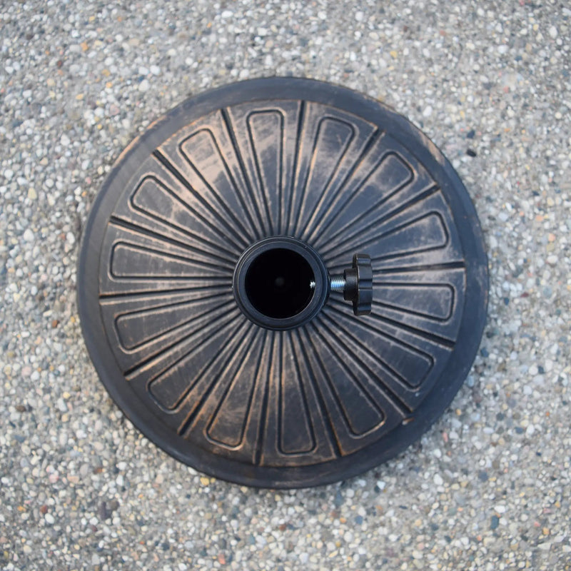 Antique Bronze 28 lbs Round Concrete Umbrella Stand Base Weight by Sharicks