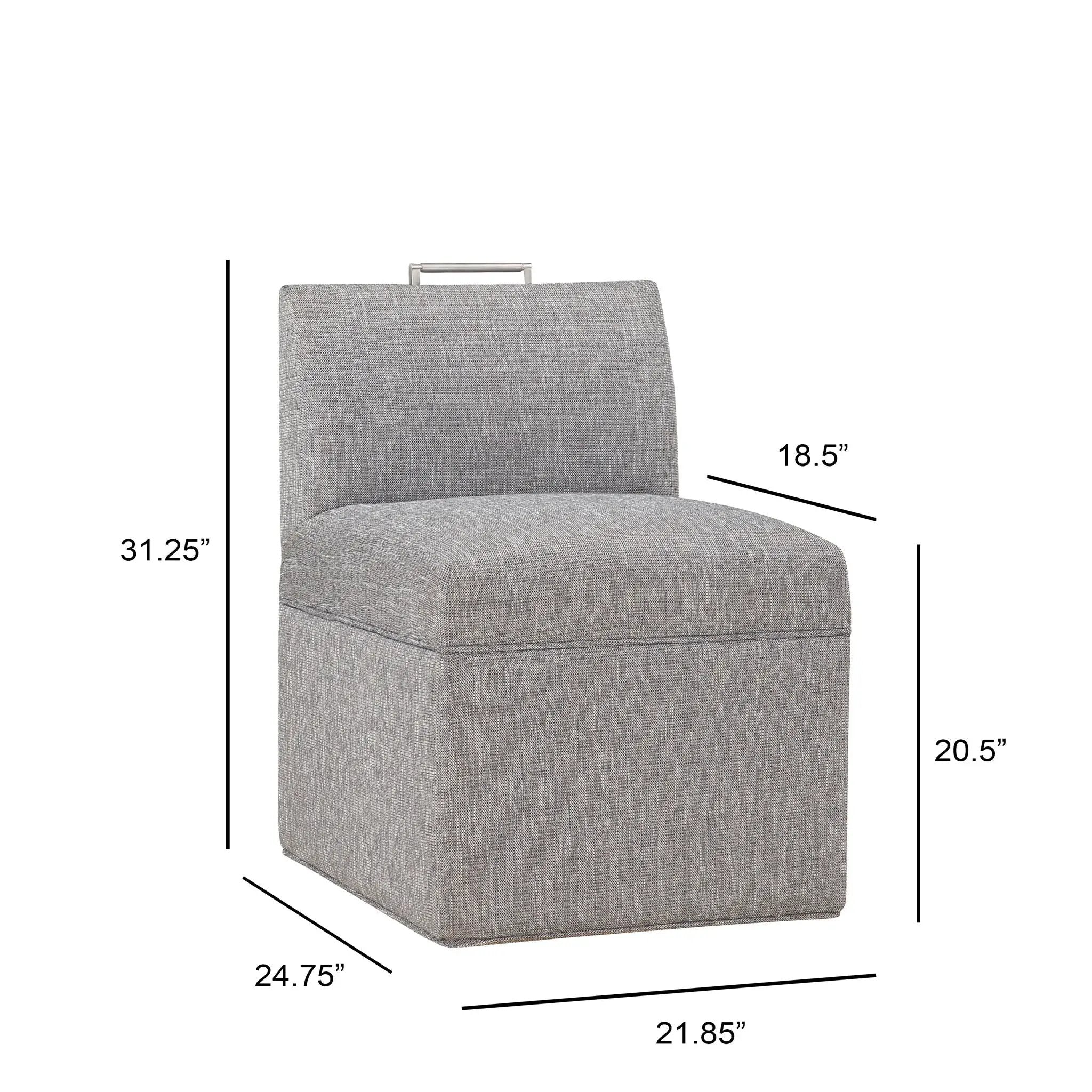 Della - Upholstered Castered Chair - Gray by HouseOfZazla