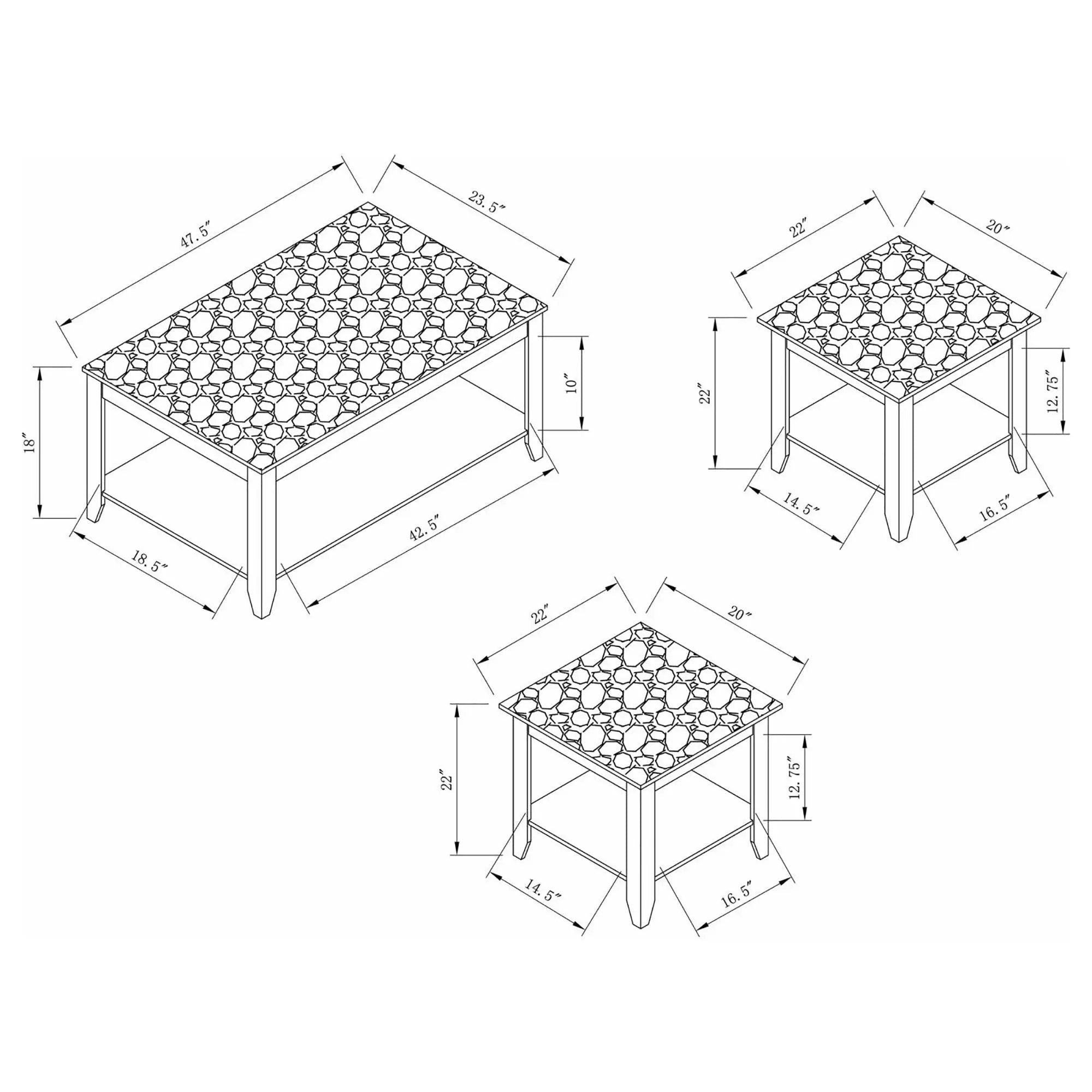 Occasional - Set, 3 Piece Living Room Table Set - Brown by HouseOfZazla