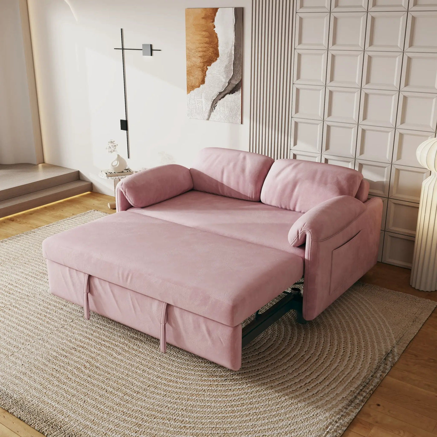 Sofa, Dual Purpose Lounge With Retractable Queen Size Bed by HouseOfZazla