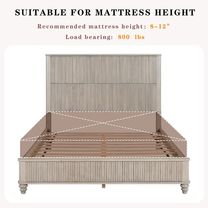 Platform Bed Frame & Tall Headboard by HouseOfZazla