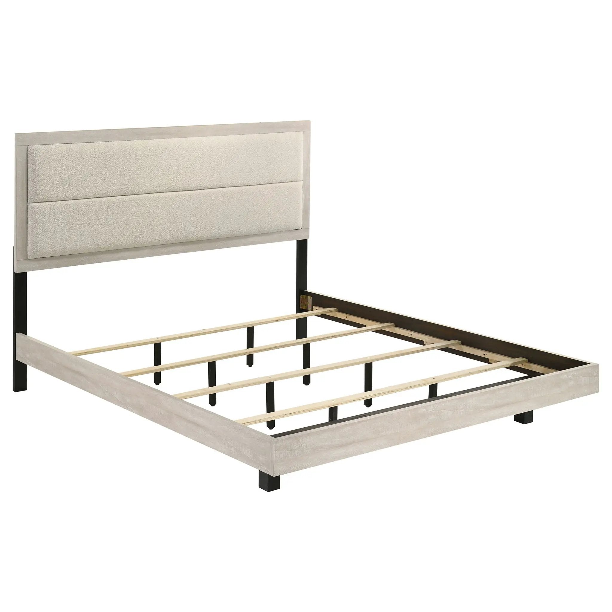 Trenton 54-inch Wood Eastern King Panel Bed Rustic Cream by Unique Piece Furniture