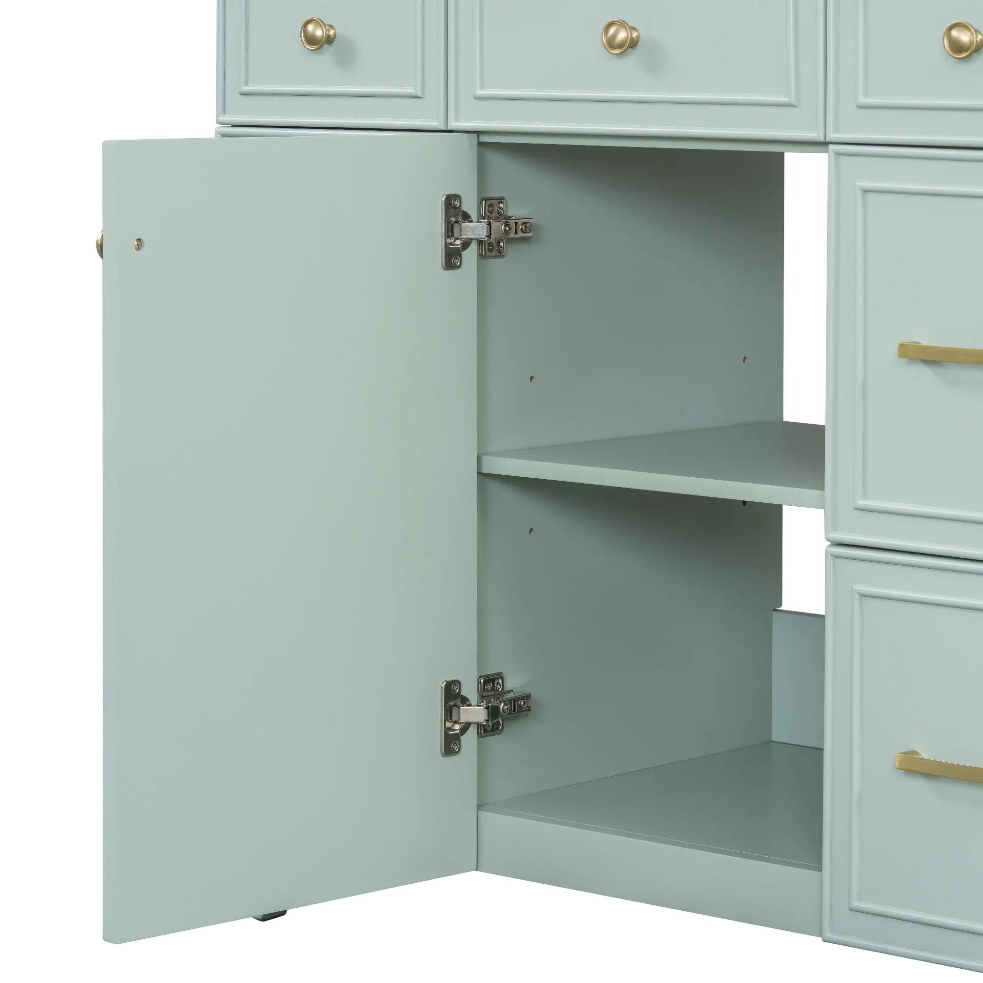 Bathroom Vanity With Ceramic Sink, Soft Close Doors, Adjustable Shelves