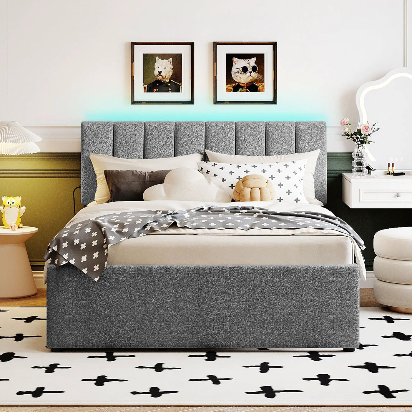 Upholstered Platform Bed With Trundle by Unique Piece Furniture