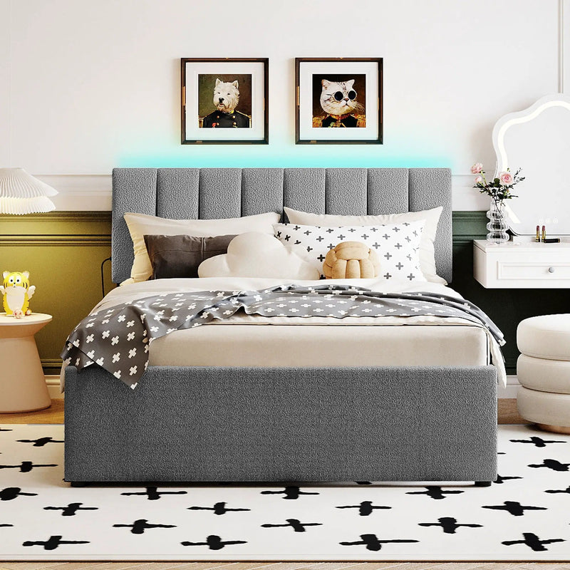 Upholstered Platform Bed With Trundle by HouseOfZazla