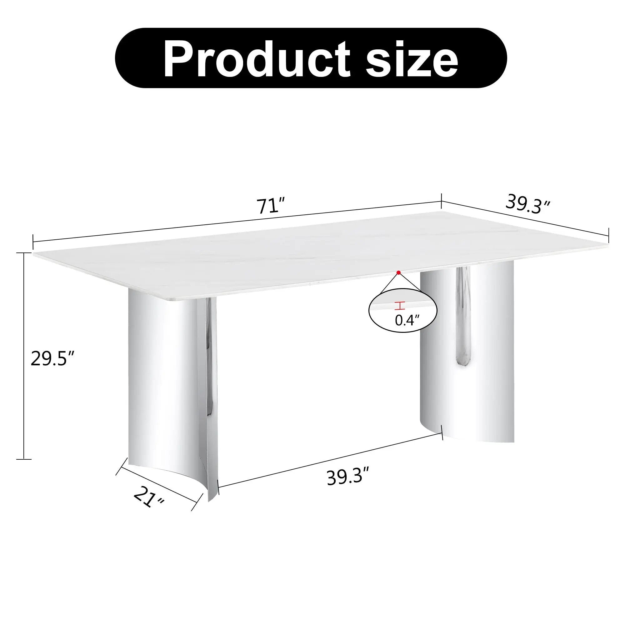 Modern Minimalist Dining Table With Marble Glass Top by Unique Piece Furniture